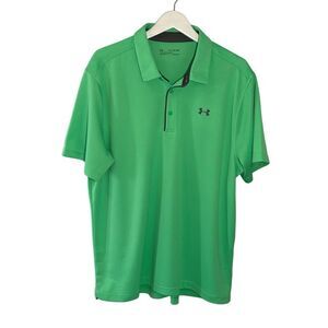Under Armour Tech golf polo in lime green - 2XL